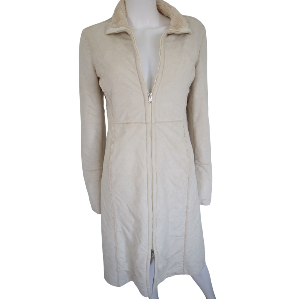 Y2K Jane Norman Coat M Women’s Faux Shearling Afghan Penny Lane Faux Fur Ivory
